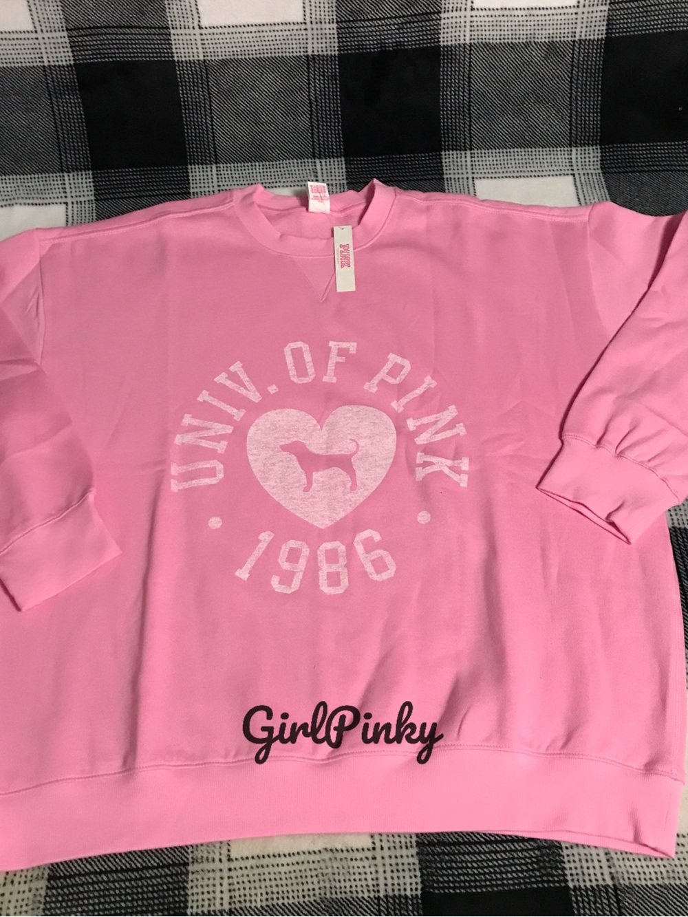 PINK Victoria's Secret Univ. of PINK 1986 Pink Crewneck Sweatshirt XS-XXL